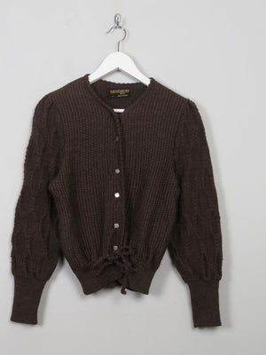Women's Vintage Brown Austrian Cardigan X/S - The Harlequin
