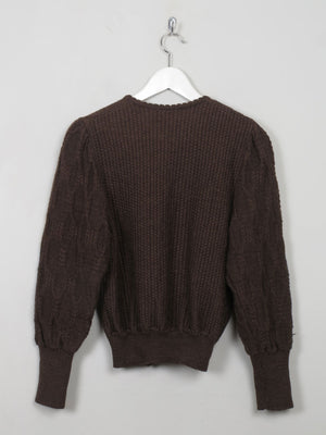 Women's Vintage Brown Austrian Cardigan X/S - The Harlequin