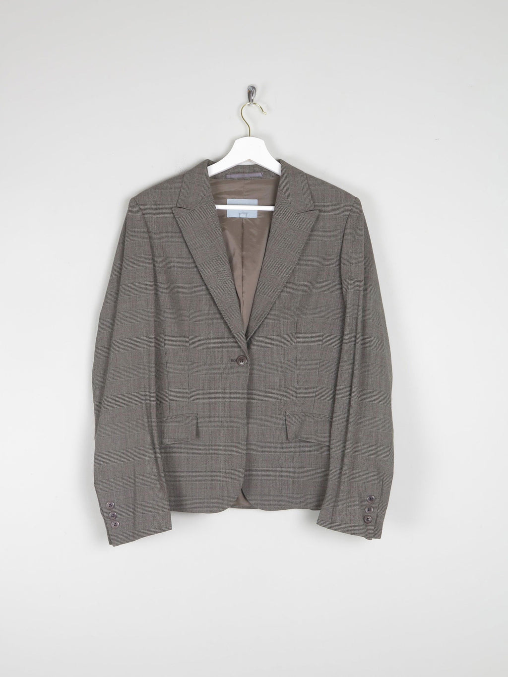 Women's Vintage Brown Check Vintage 90s Jacket S 10 - The Harlequin