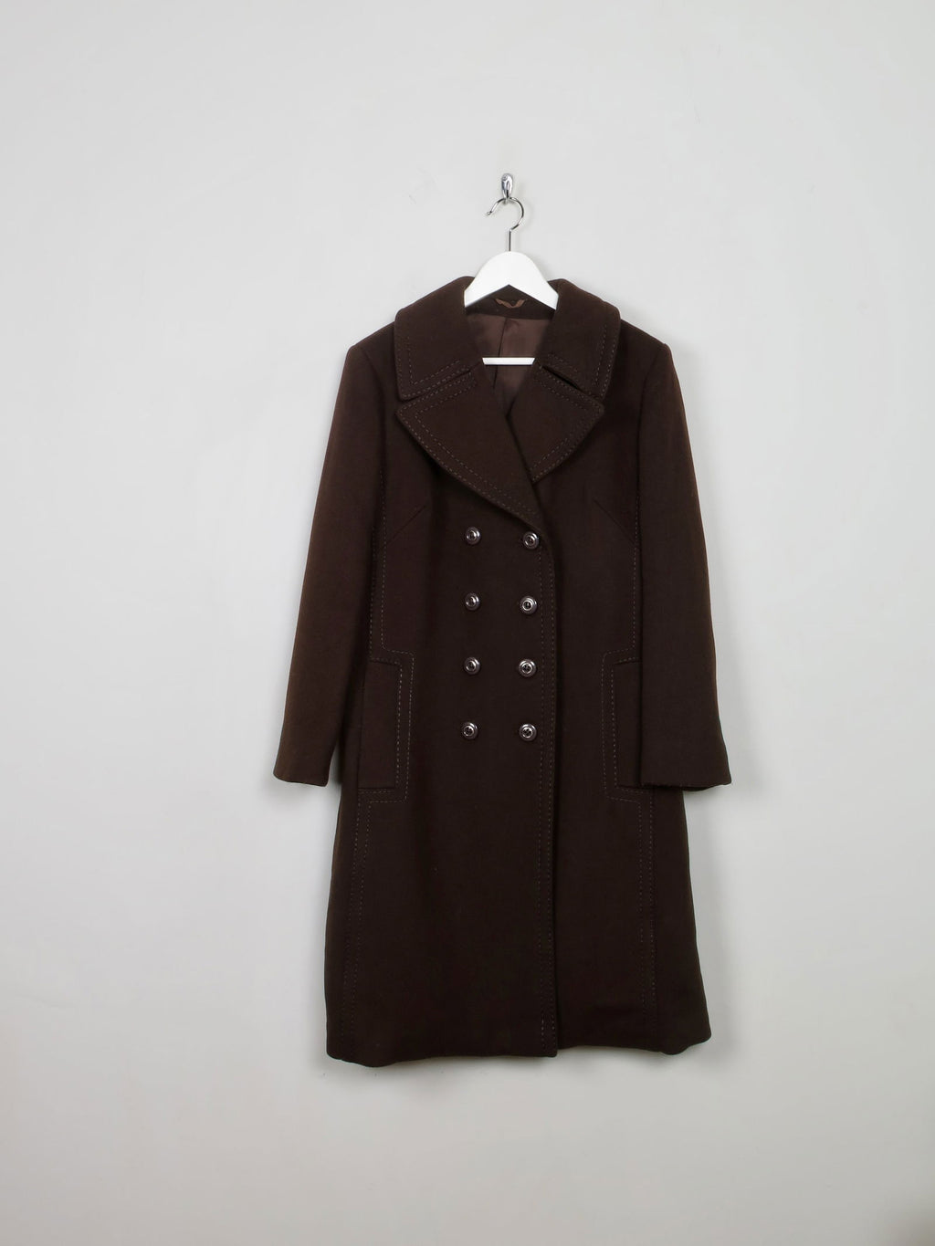 Women's Vintage Brown Coat L - The Harlequin