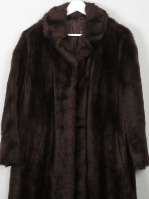 Women's Vintage Brown Faux Fur Coat S/M - The Harlequin