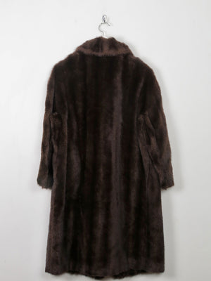 Women's Vintage Brown Faux Fur Coat S/M - The Harlequin