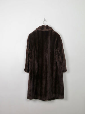 Women's Vintage Brown Faux Fur Coat S/M - The Harlequin