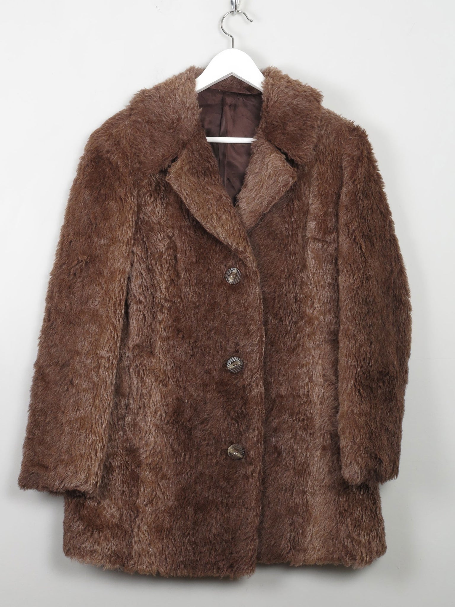 Women's Vintage Brown Faux Fur Jacket 12/14 - The Harlequin