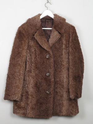 Women's Vintage Brown Faux Fur Jacket 12/14 - The Harlequin