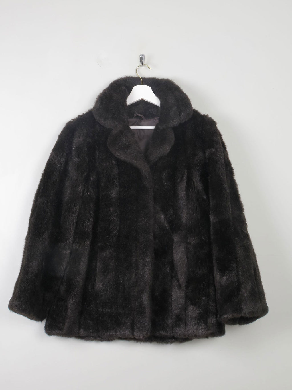 Women's Vintage Brown Faux Fur Jacket M - The Harlequin