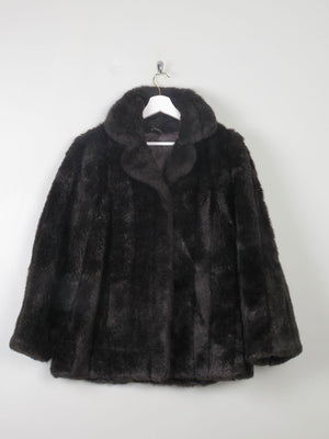 Women's Vintage Brown Faux Fur Jacket M - The Harlequin
