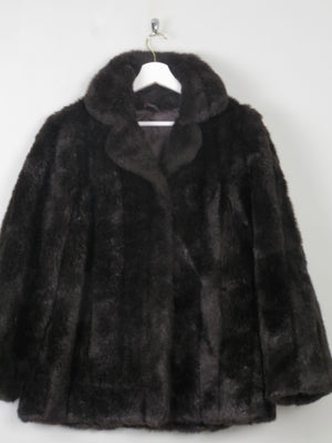 Women's Vintage Brown Faux Fur Jacket M - The Harlequin