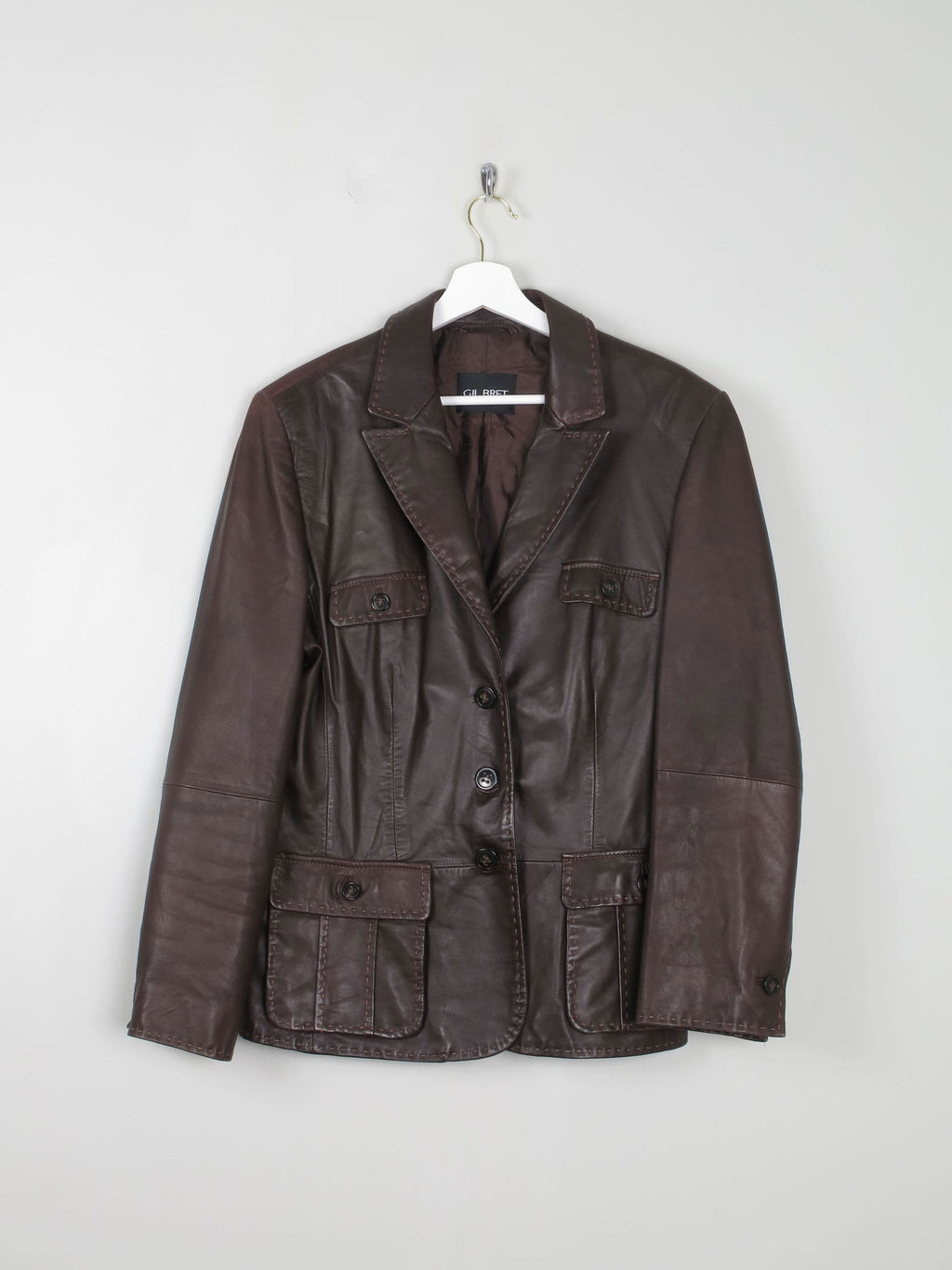Women's Vintage Brown Leather Gil Bret Jacket L - The Harlequin