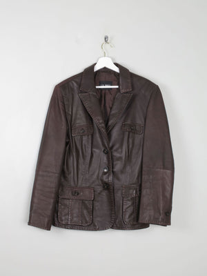 Women's Vintage Brown Leather Gil Bret Jacket L - The Harlequin