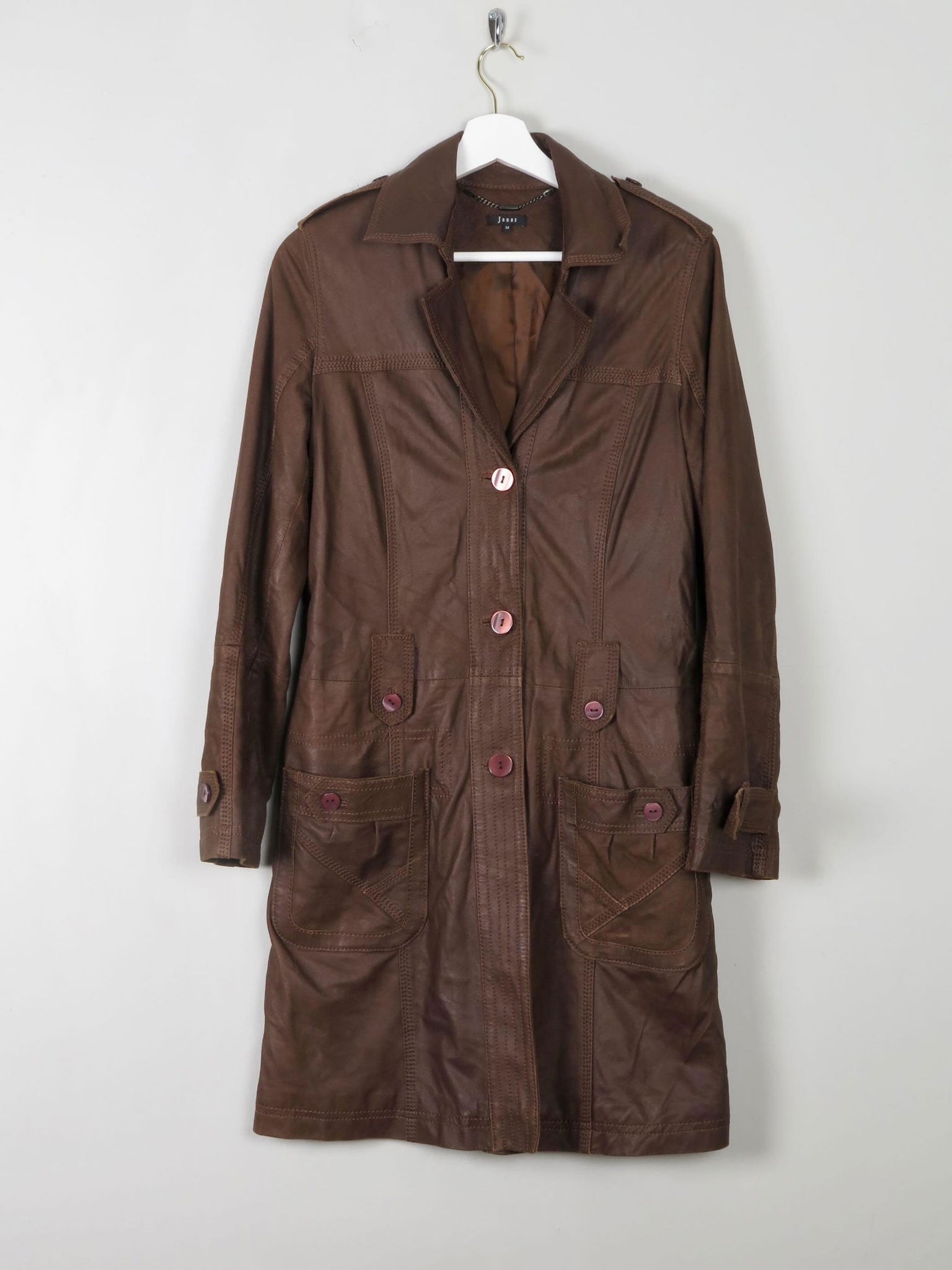 Women's Vintage Brown Short Leather Coat 8 - The Harlequin