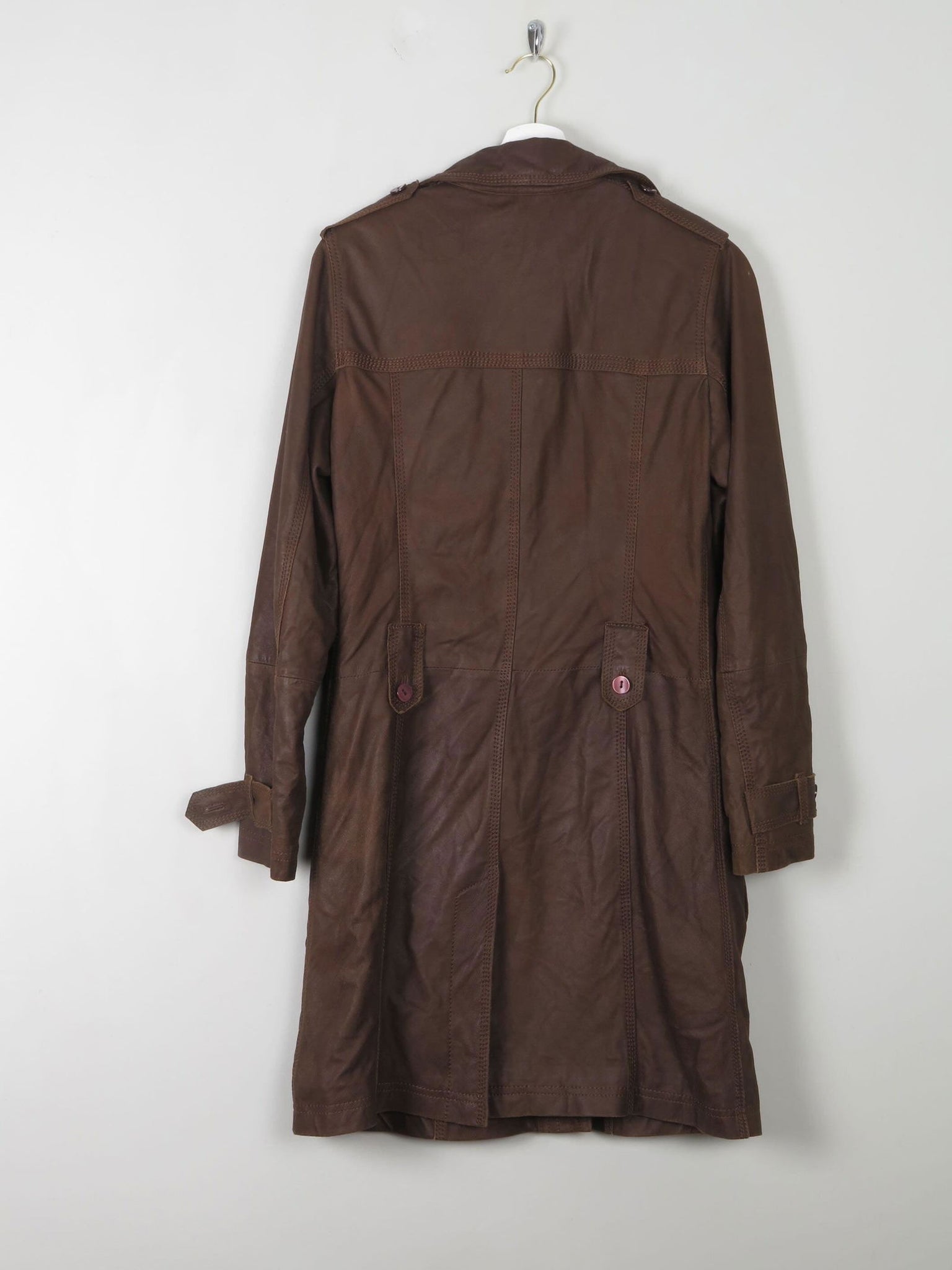 Women's Vintage Brown Short Leather Coat 8 - The Harlequin