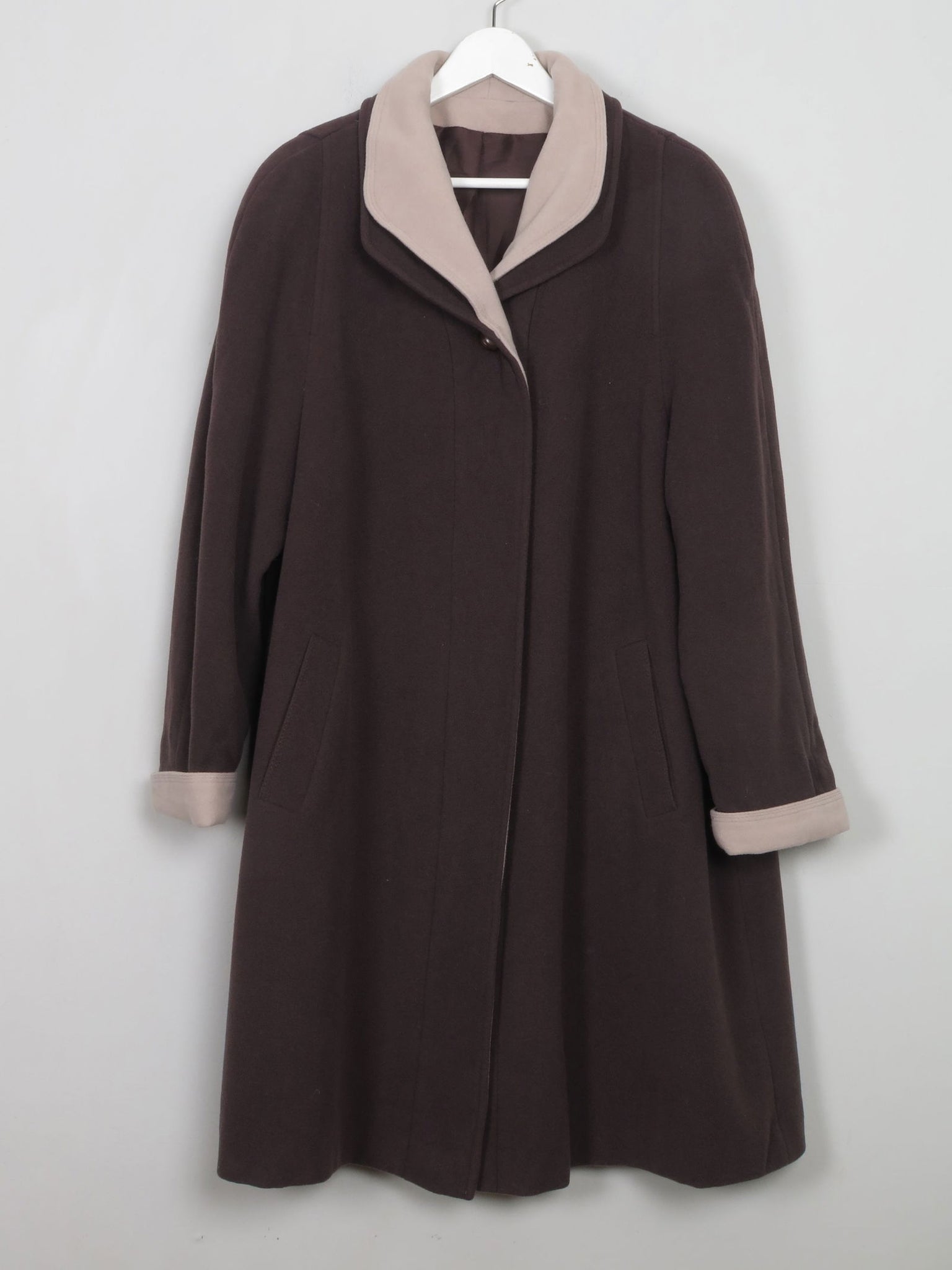 Women's Vintage Brown Wool Swing Coat M/L - The Harlequin