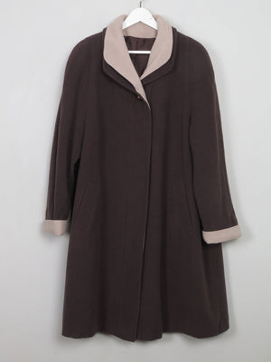 Women's Vintage Brown Wool Swing Coat M/L - The Harlequin