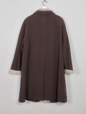 Women's Vintage Brown Wool Swing Coat M/L - The Harlequin