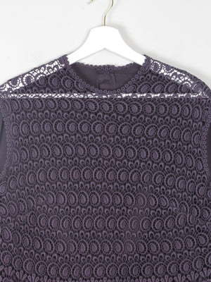 Women's Vintage Charcoal Cotton & Lace Blouse 10/12 - The Harlequin
