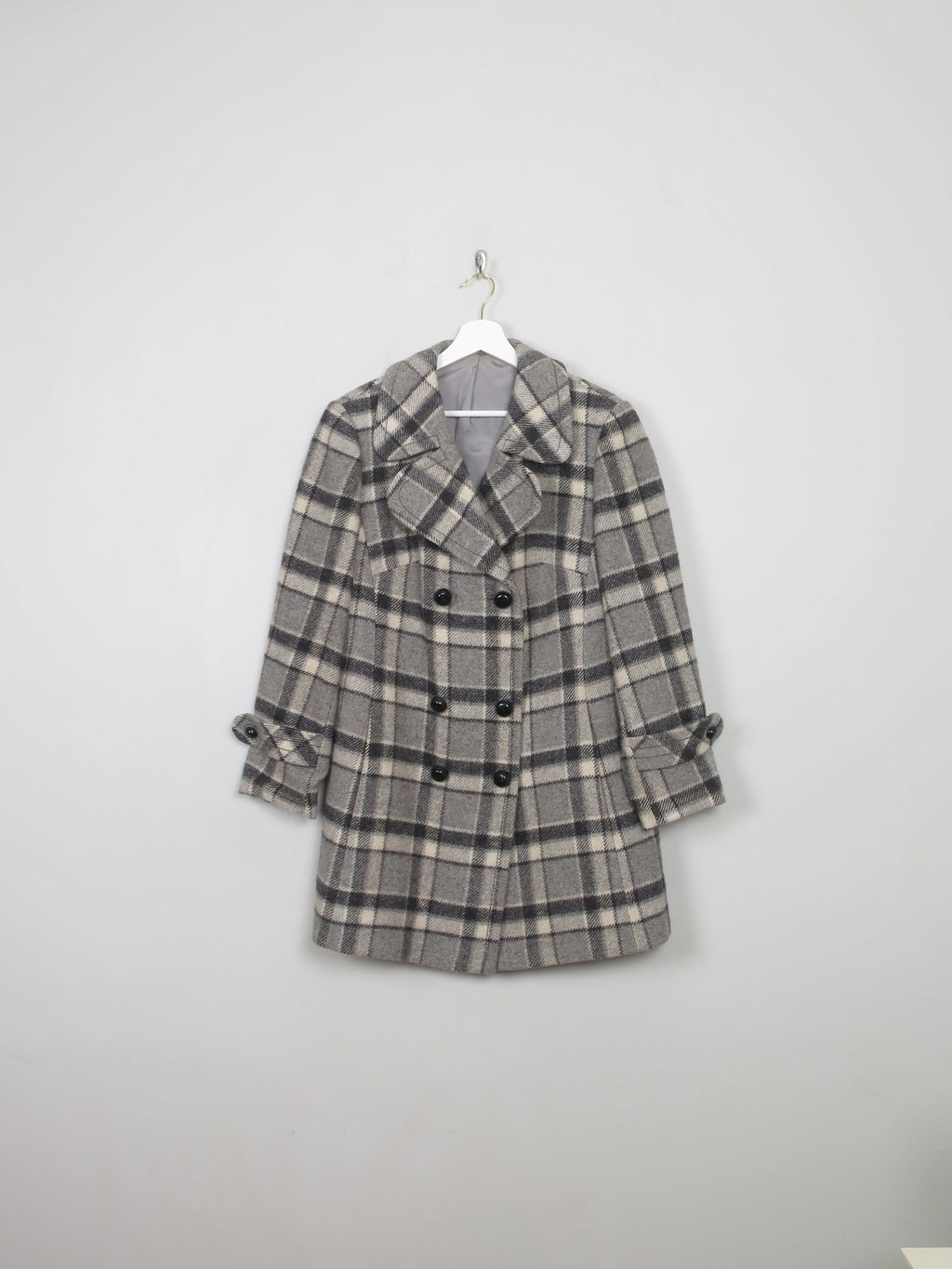 Women's Vintage Check Short 1970s Coat M - The Harlequin
