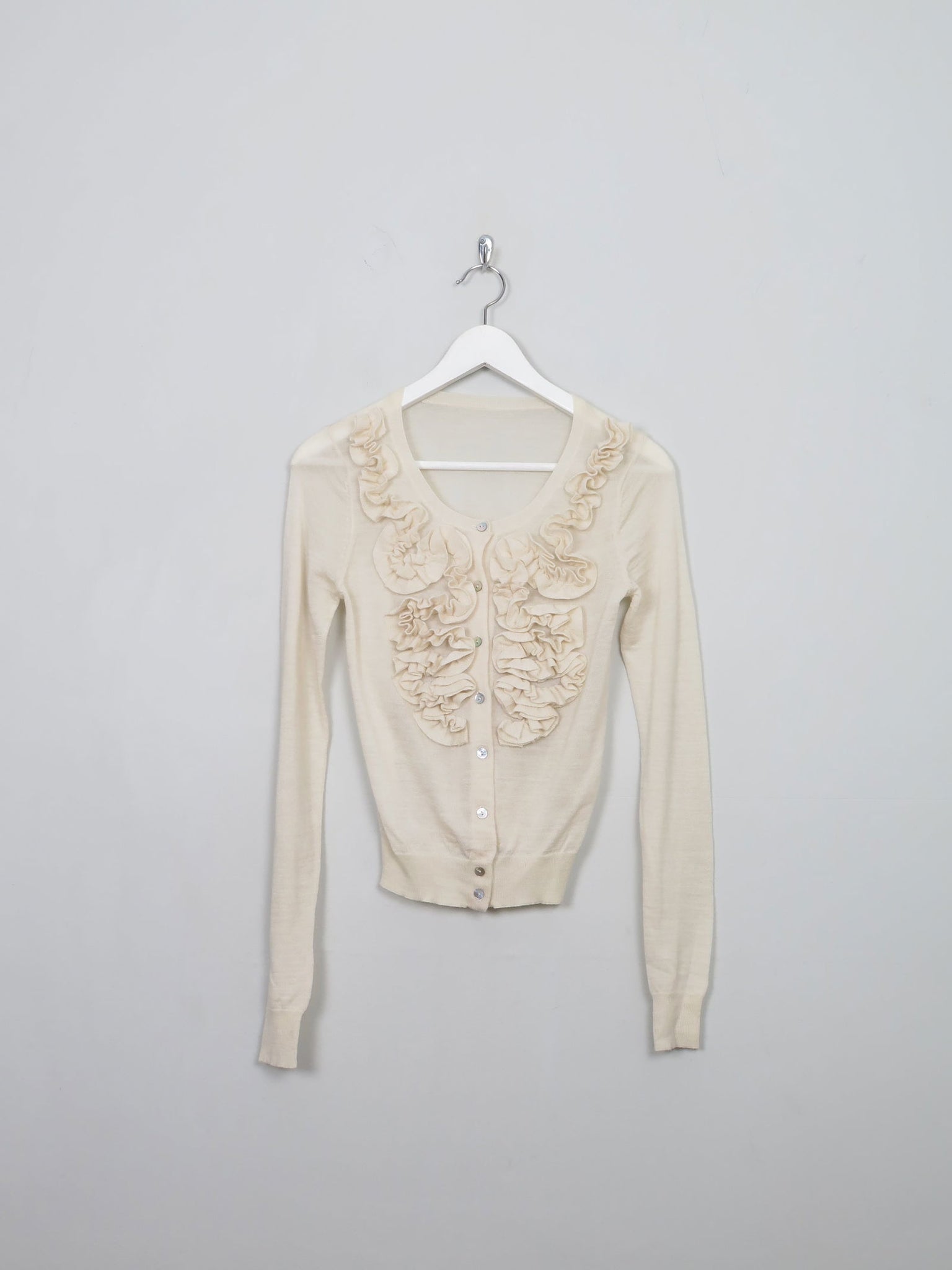 Women's Vintage Cream Wool Cropped Cardigan XS/S - The Harlequin