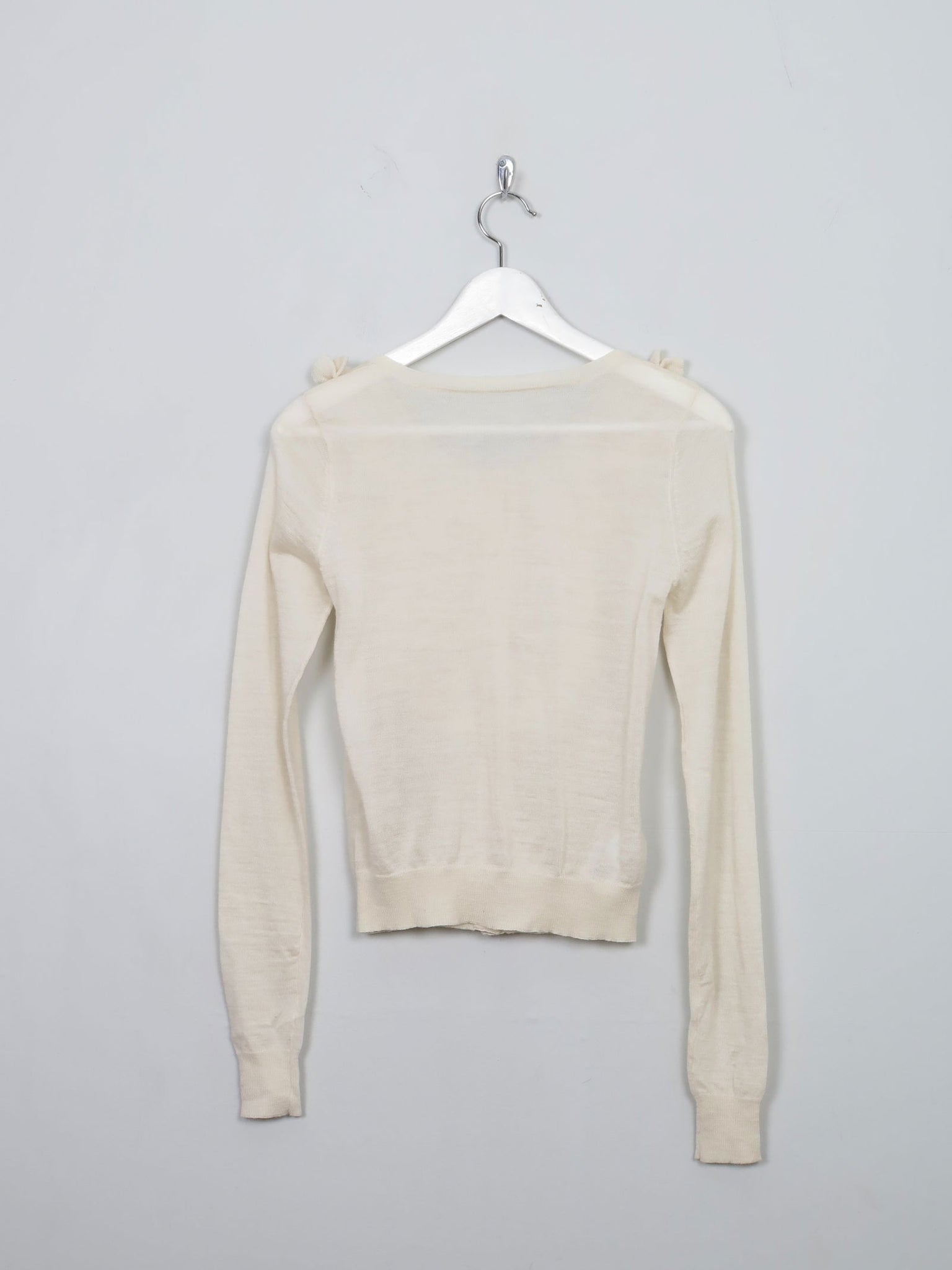 Women's Vintage Cream Wool Cropped Cardigan XS/S - The Harlequin