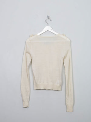 Women's Vintage Cream Wool Cropped Cardigan XS/S - The Harlequin