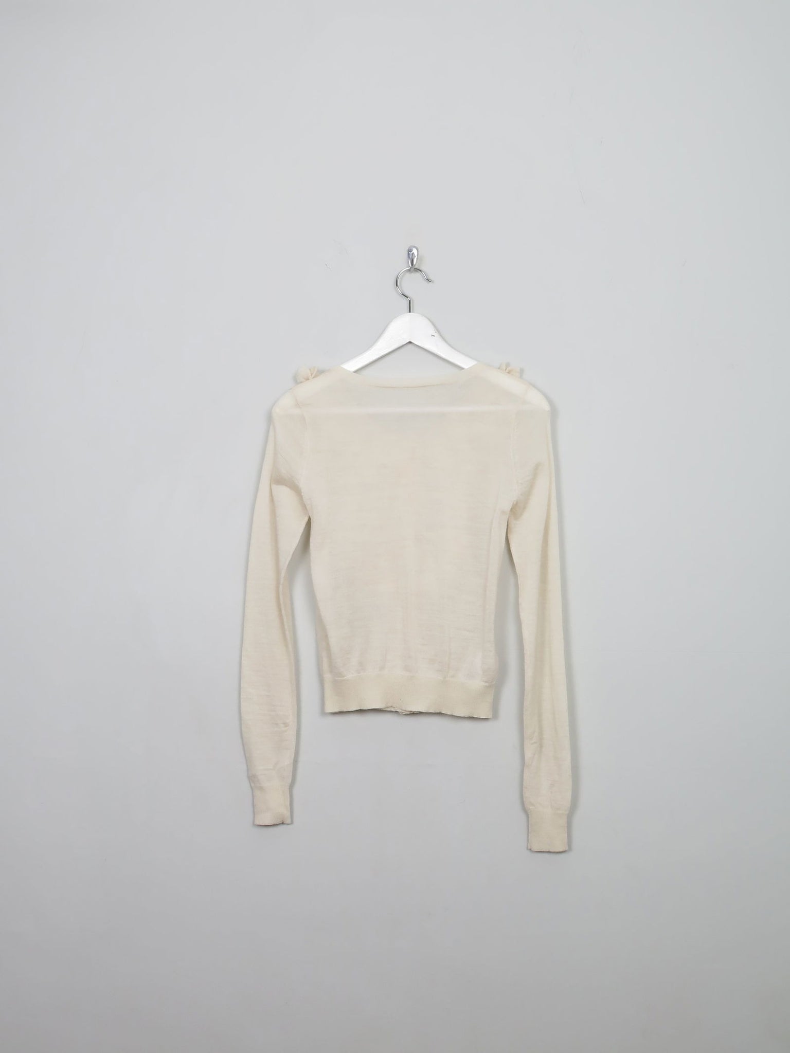 Women's Vintage Cream Wool Cropped Cardigan XS/S - The Harlequin