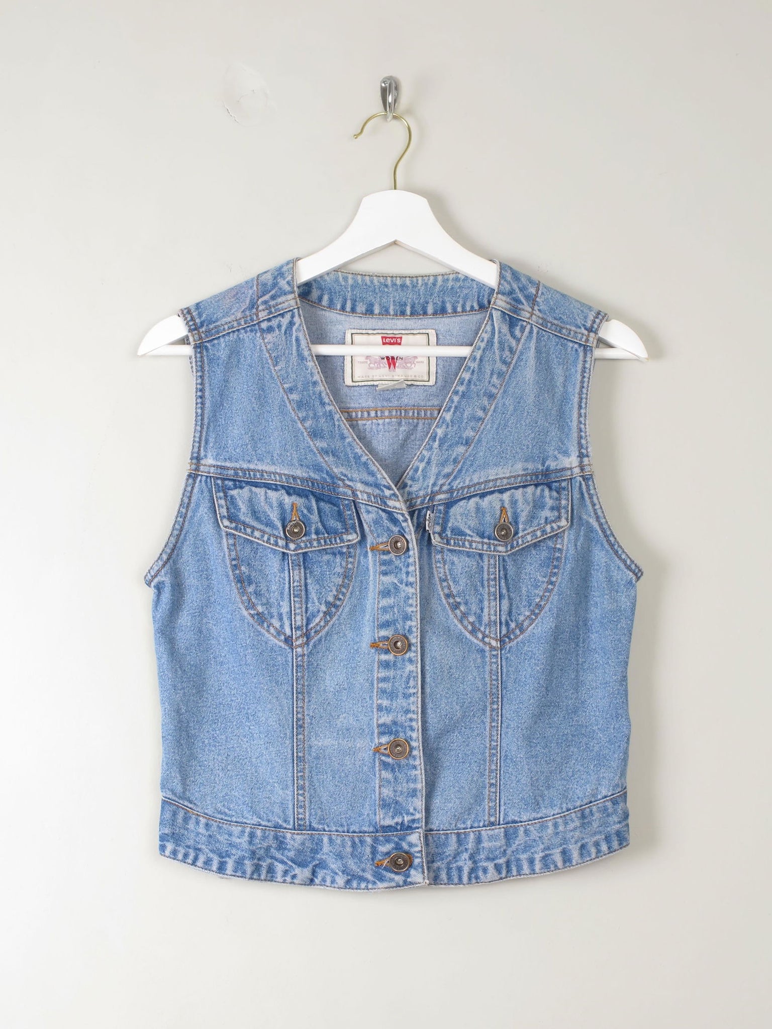 Women's Vintage Denim Levi's  Waistcoat XS - The Harlequin