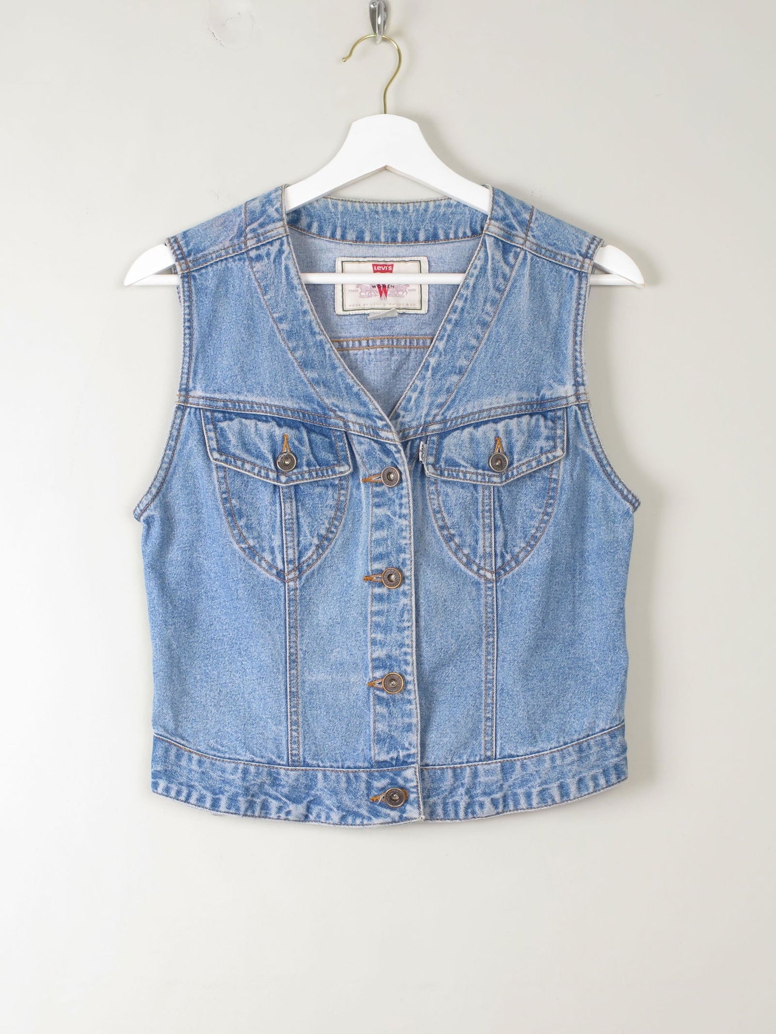 Women's Vintage Denim Levi's  Waistcoat XS - The Harlequin