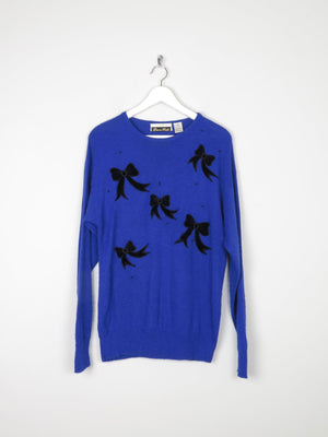 Women's Vintage Electric Blue Jumper M - The Harlequin