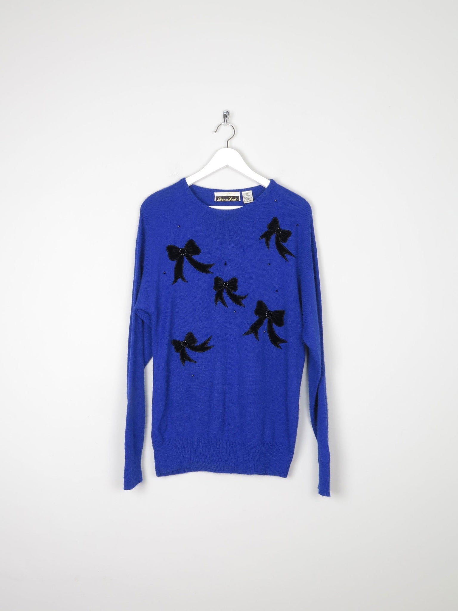 Women's Vintage Electric Blue Jumper M - The Harlequin