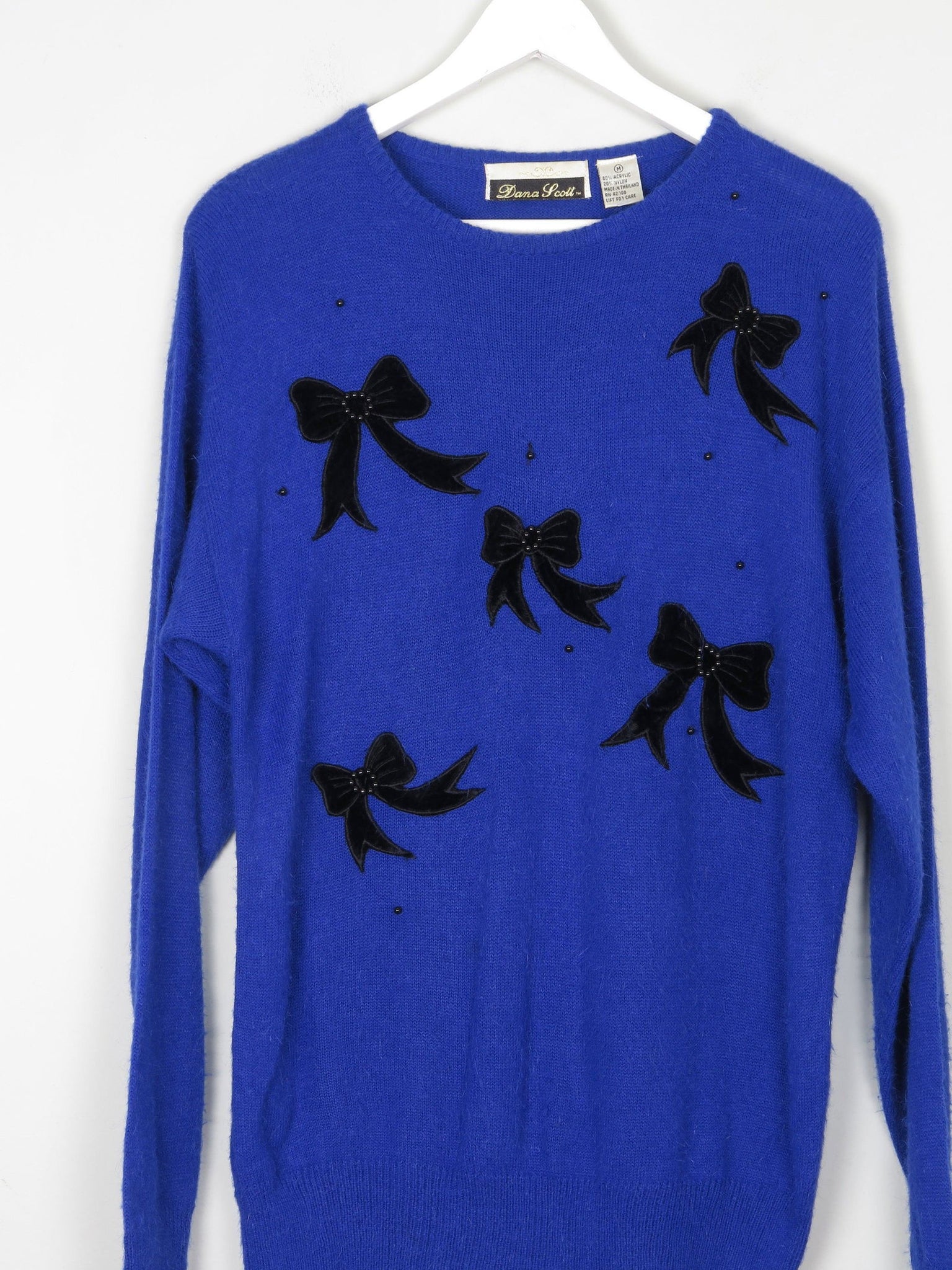 Women's Vintage Electric Blue Jumper M - The Harlequin