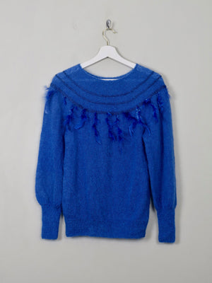 Women's Vintage Electric Blue Mohair Jumper S/M - The Harlequin