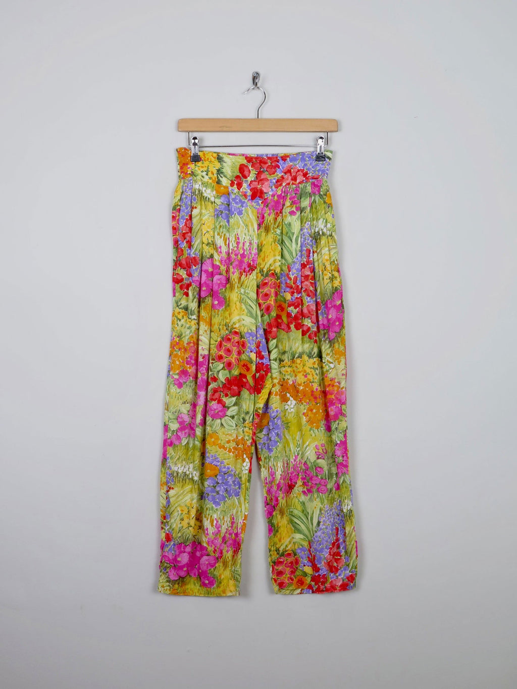 Women's Vintage Floral Printed Trousers S - The Harlequin