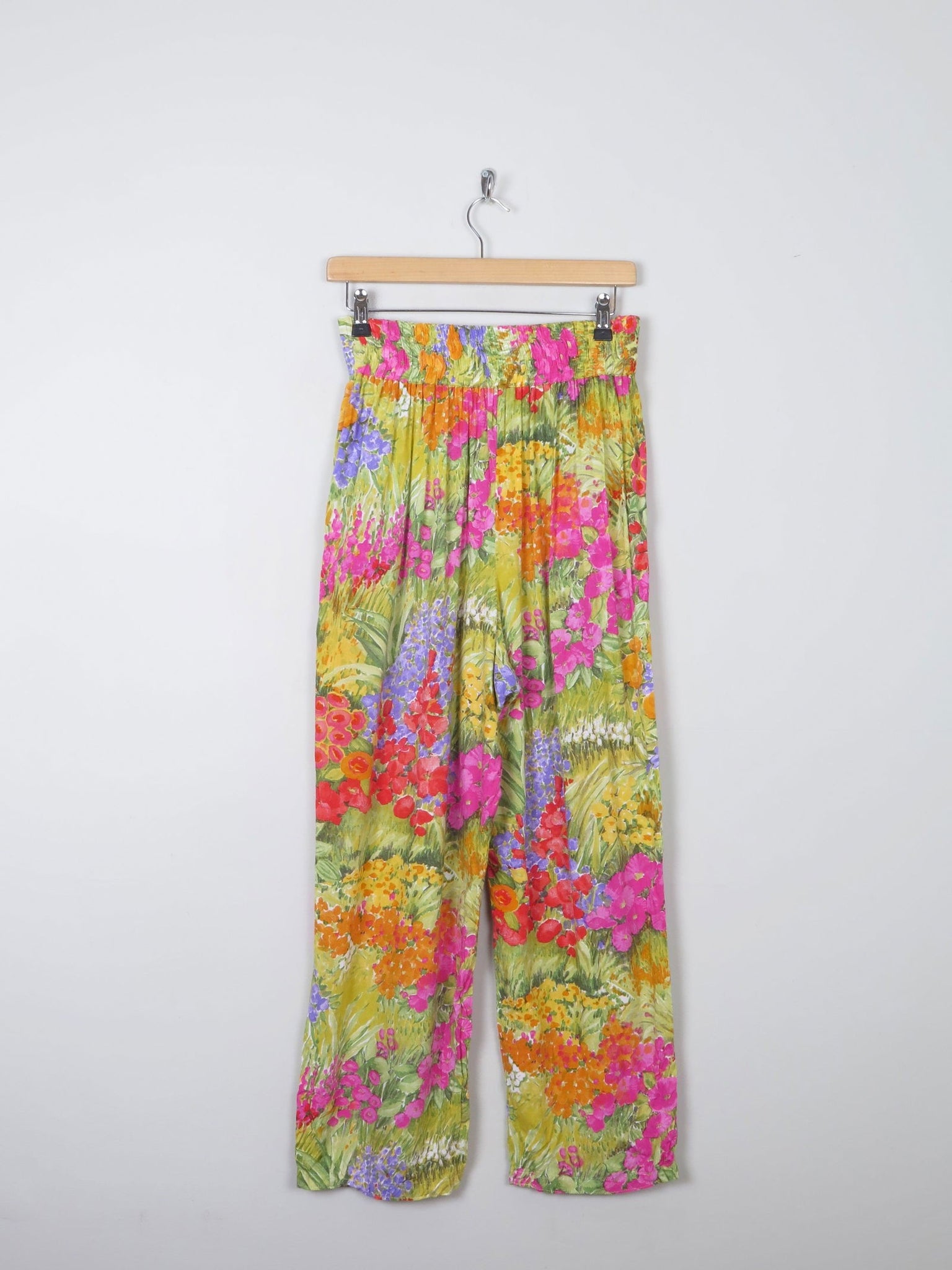 Women's Vintage Floral Printed Trousers S - The Harlequin