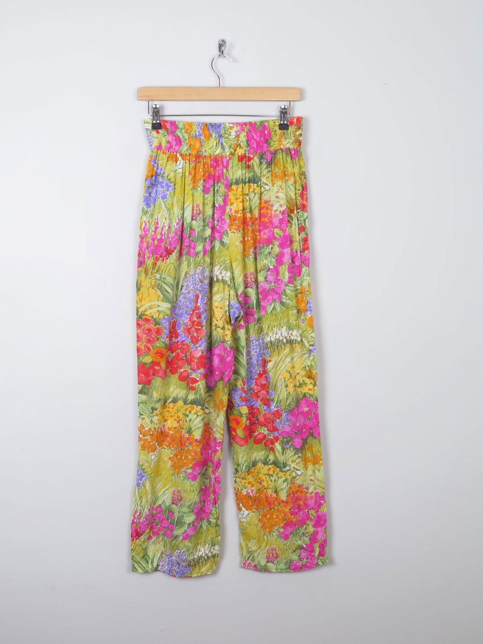 Women's Vintage Floral Printed Trousers S - The Harlequin