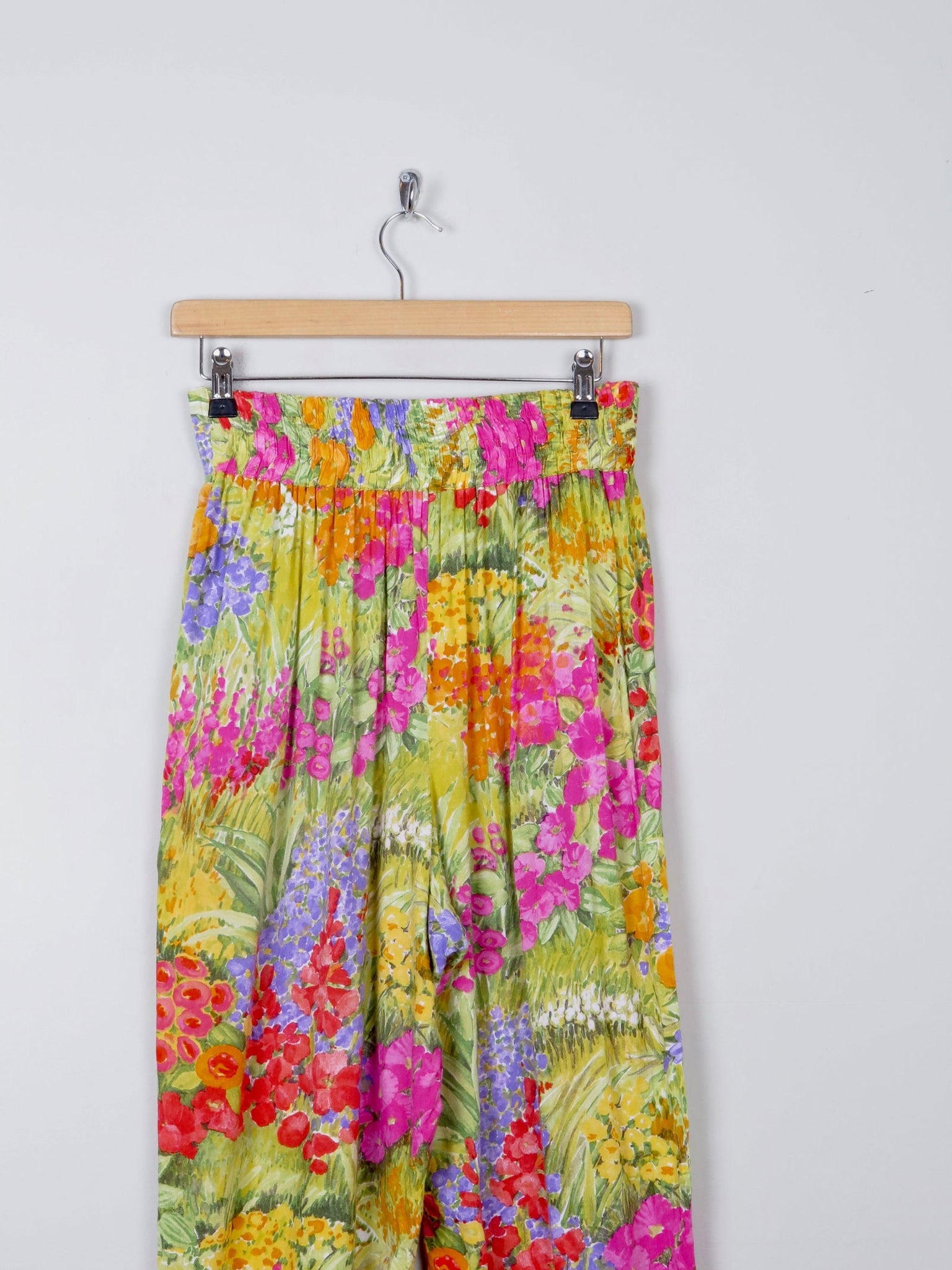 Women's Vintage Floral Printed Trousers S - The Harlequin