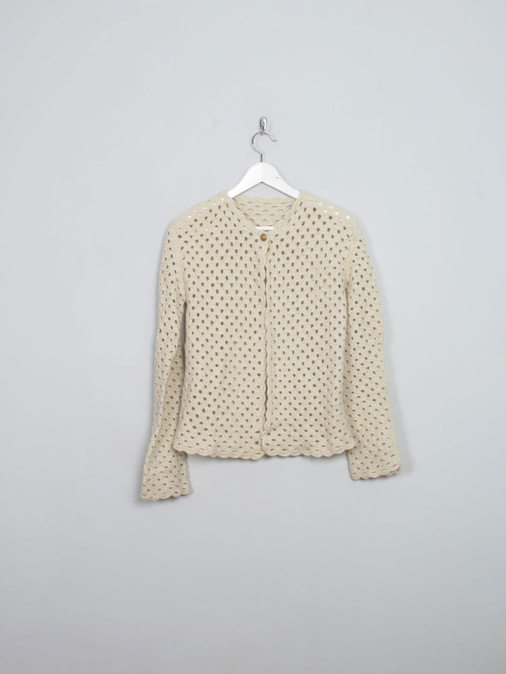 Women's Vintage Gold Crochet Cardigan S/M - The Harlequin