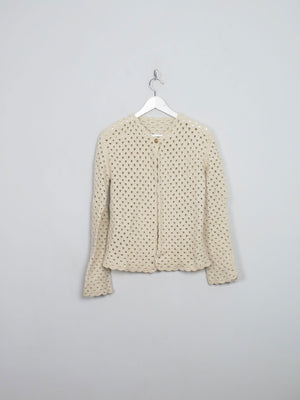 Women's Vintage Gold Crochet Cardigan S/M - The Harlequin