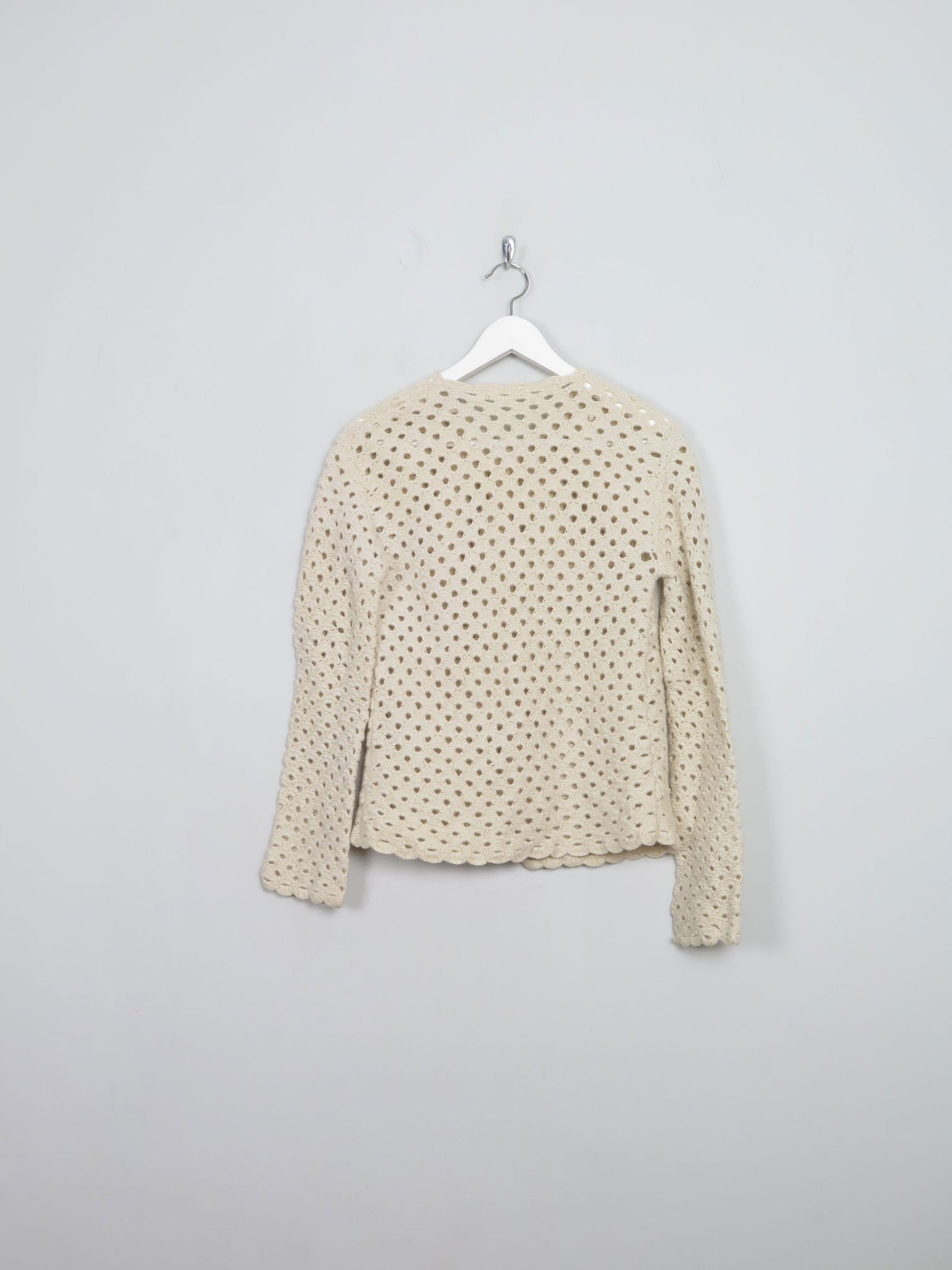 Women's Vintage Gold Crochet Cardigan S/M - The Harlequin