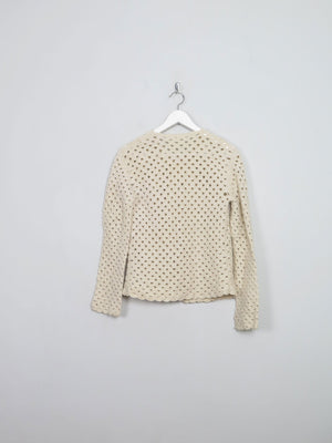Women's Vintage Gold Crochet Cardigan S/M - The Harlequin
