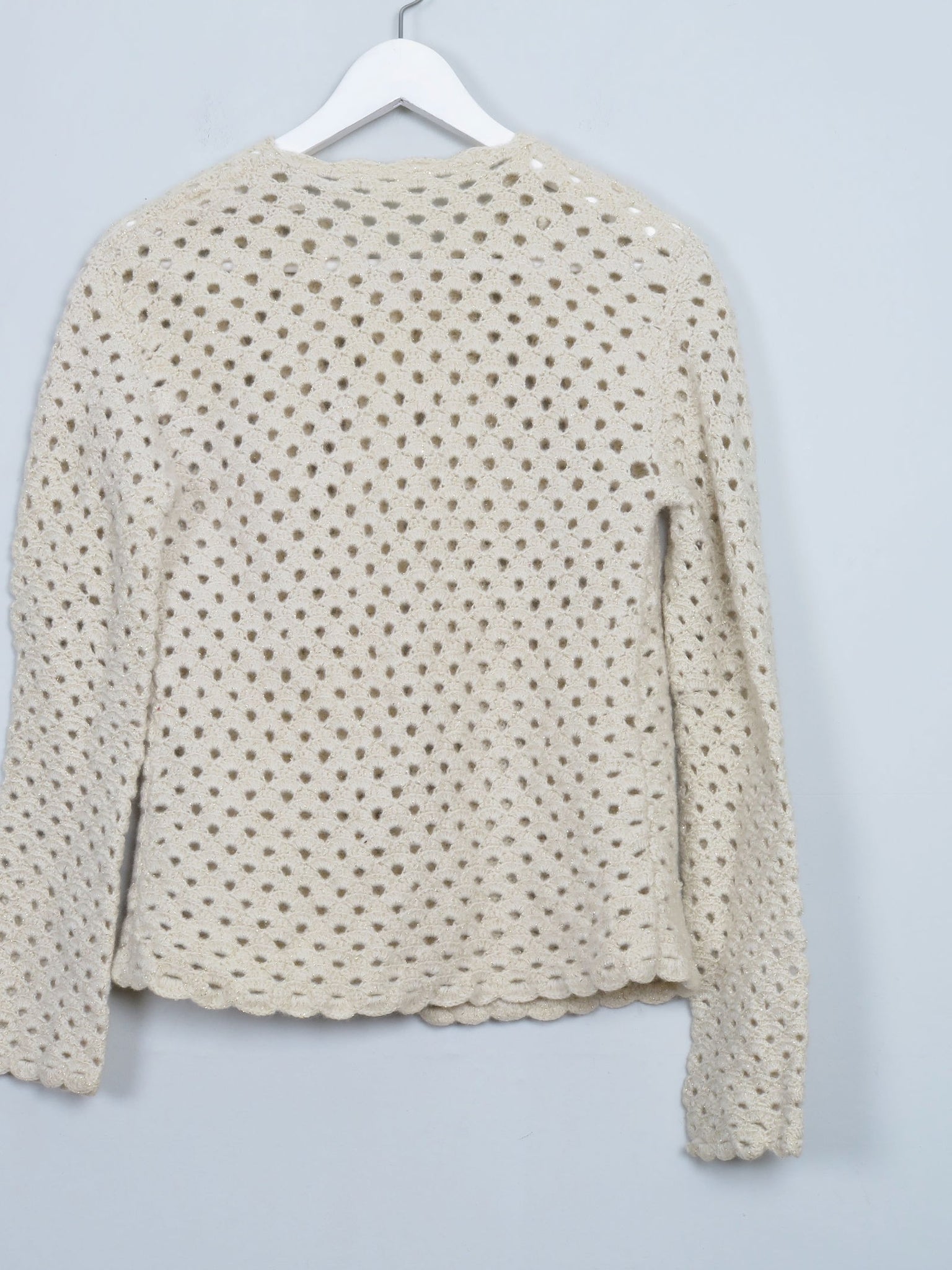 Women's Vintage Gold Crochet Cardigan S/M - The Harlequin