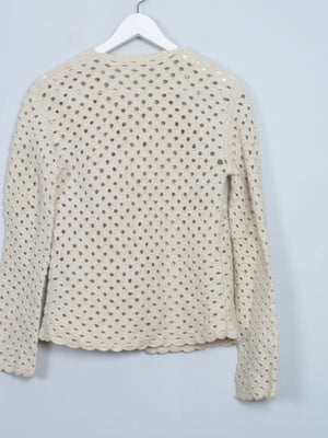 Women's Vintage Gold Crochet Cardigan S/M - The Harlequin