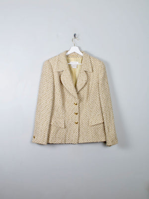 Women's Vintage Gold Tweed Escada Jacket L - The Harlequin