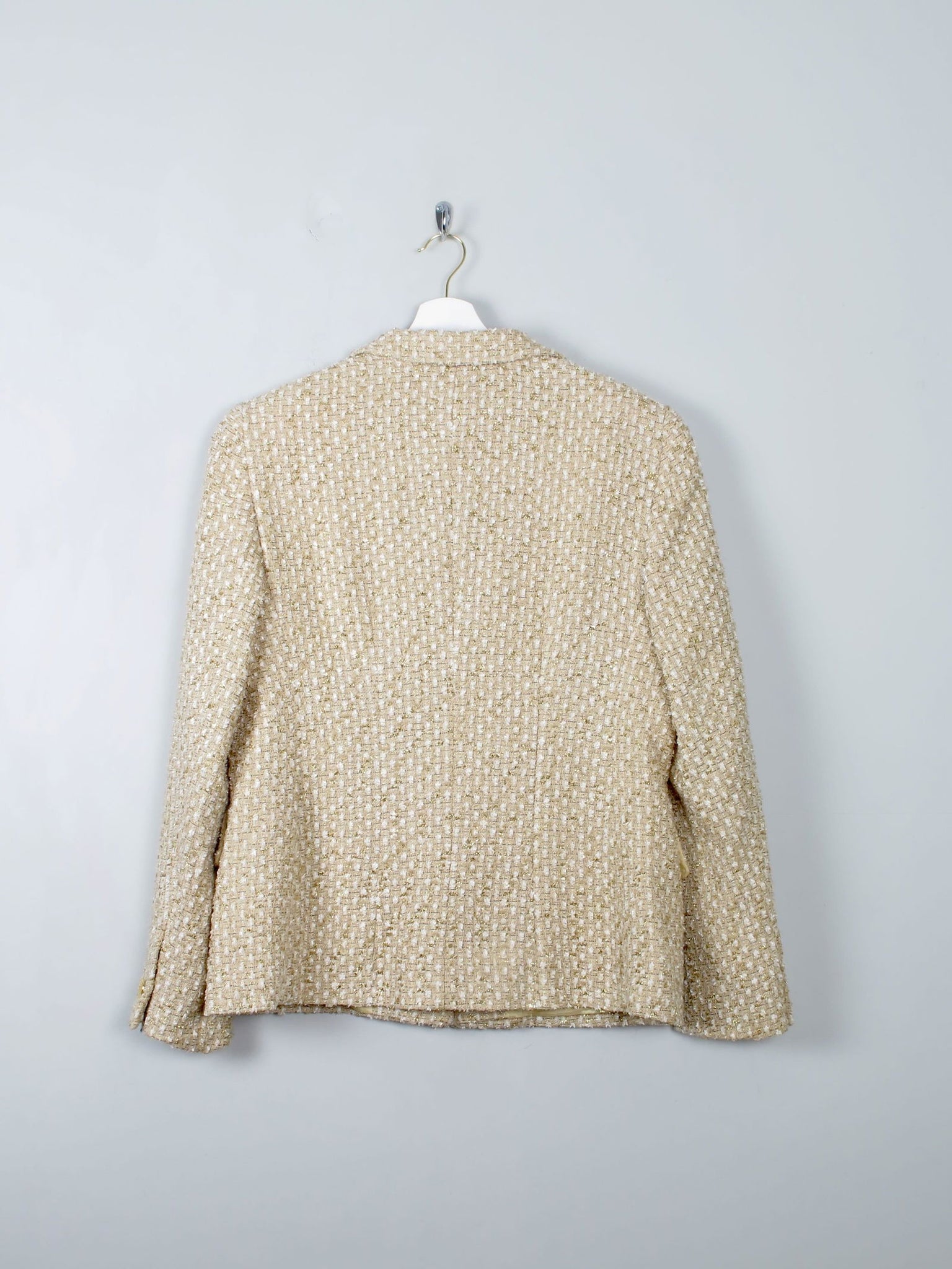 Women's Vintage Gold Tweed Escada Jacket L - The Harlequin