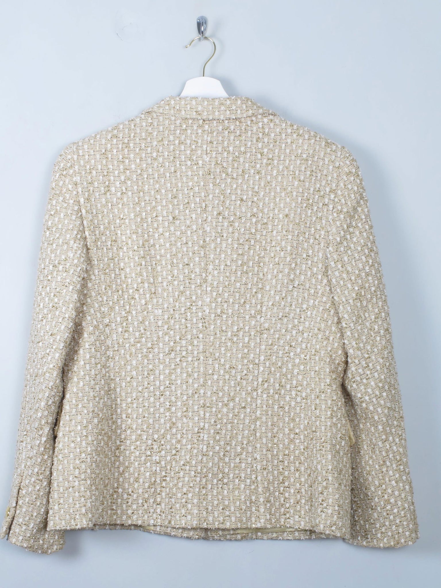 Women's Vintage Gold Tweed Escada Jacket L - The Harlequin