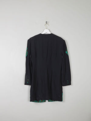 Women's Vintage Green & Black Tartan Jacket S - The Harlequin