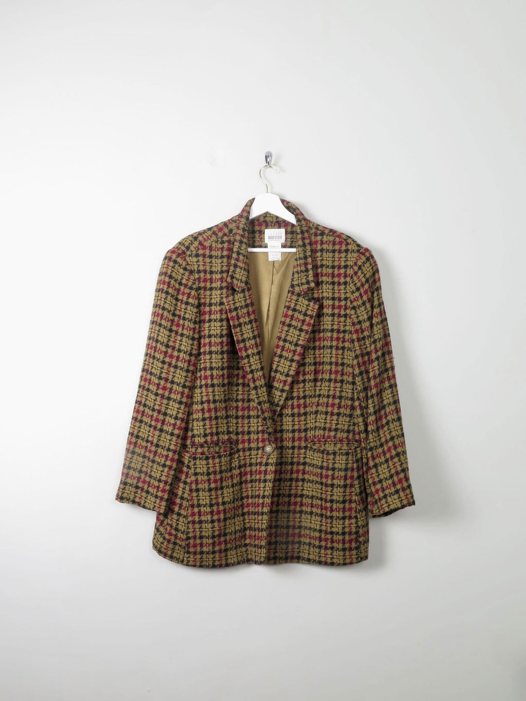 Women's Vintage Green Check Jacket L/XL - The Harlequin