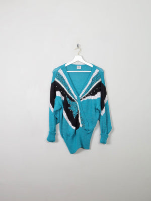 Women's Vintage Green Jumper S/M - The Harlequin