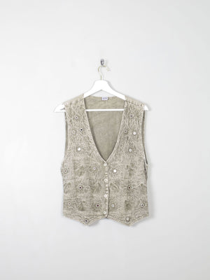 Women's Vintage Green Waistcoat S/M - The Harlequin