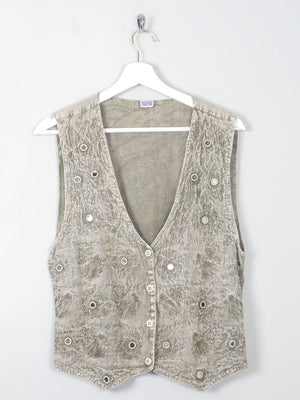 Women's Vintage Green Waistcoat S/M - The Harlequin