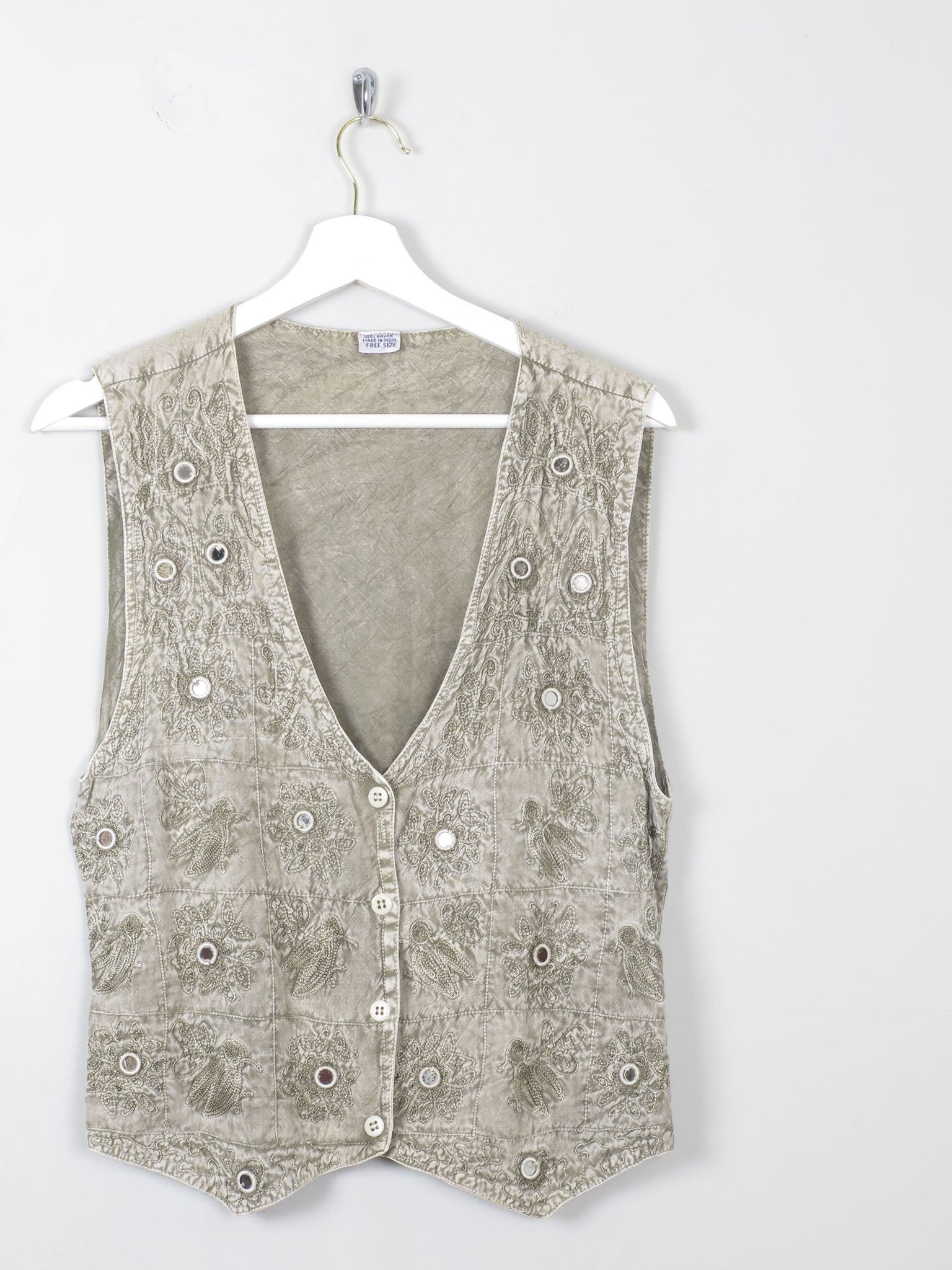 Women's Vintage Green Waistcoat S/M - The Harlequin